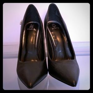 Black heels with embellishments